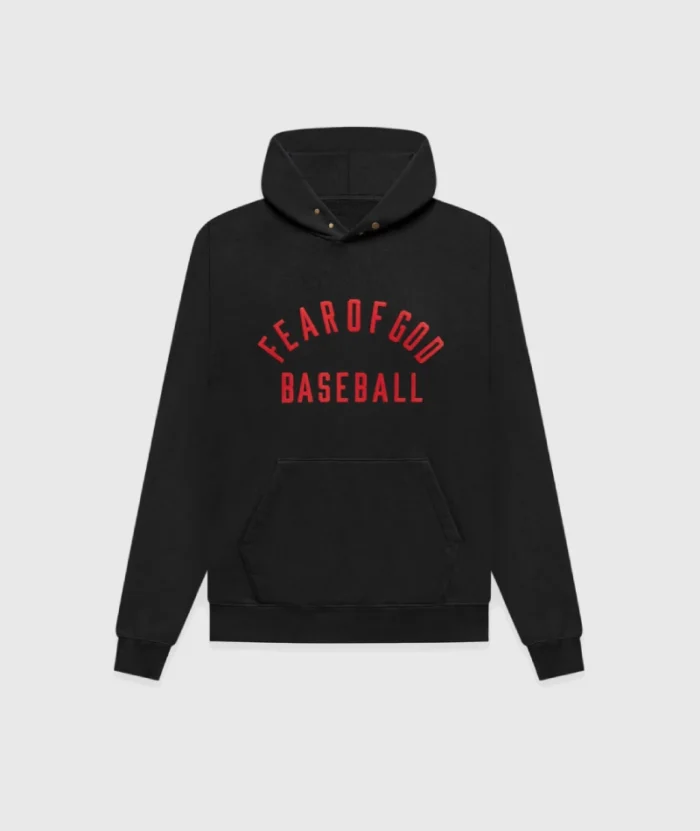 Essential Fear of God Baseball Hoodie Black