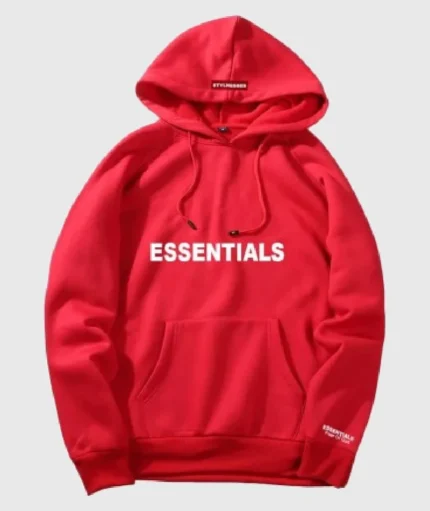 Fear Of God Essentials Oversized Hoodie Red