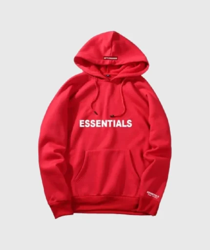 Fear Of God Essentials Oversized Hoodie Red