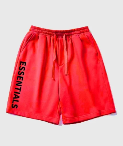 Fear of God Essentials Logo Shorts Red